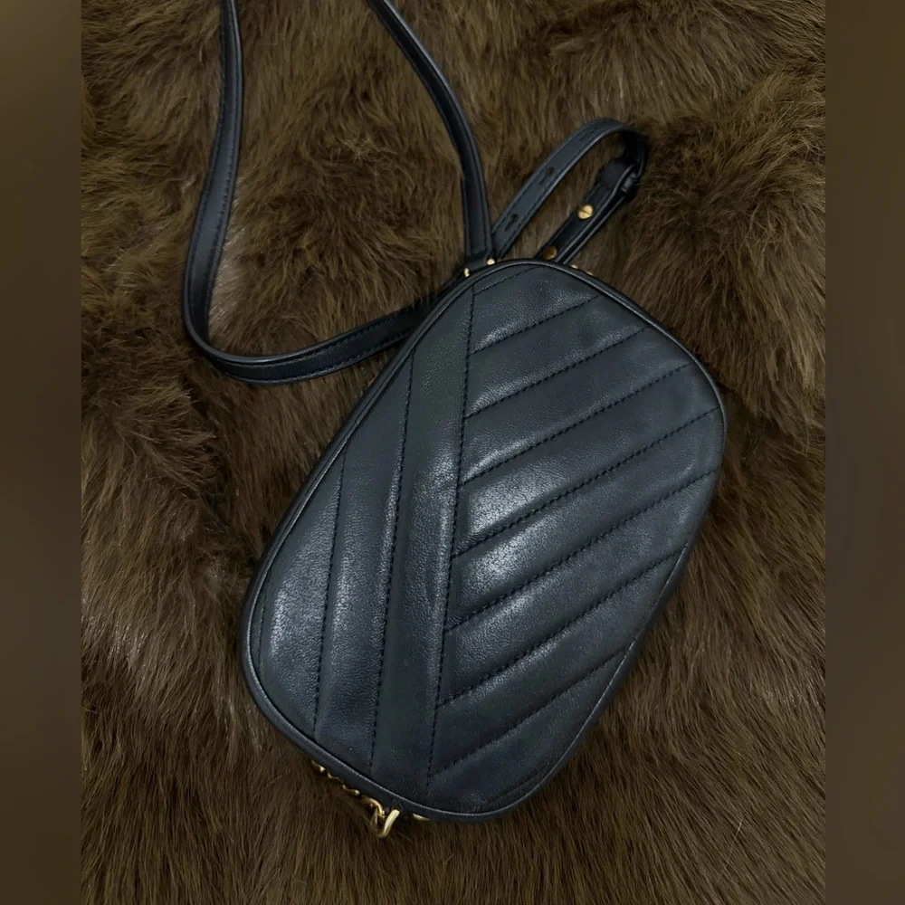 tory burch Black Quilted Crossbody Bag